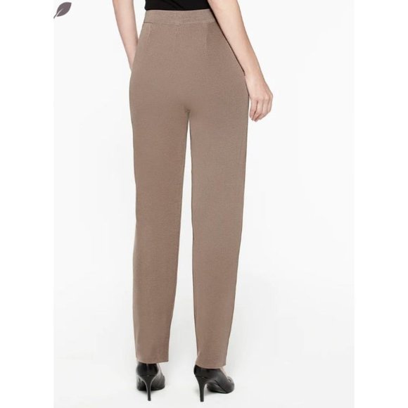 Misook Straight Leg Knit Pant, Macchiato Pull On Pant Plus Size 2X